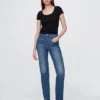 High Rise Western '90S Slim Straight Jeans