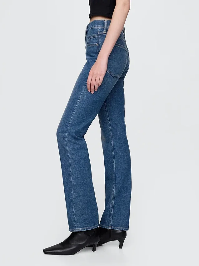 High Rise Western '90S Slim Straight Jeans