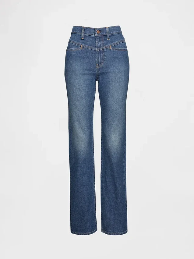 High Rise Western '90S Slim Straight Jeans