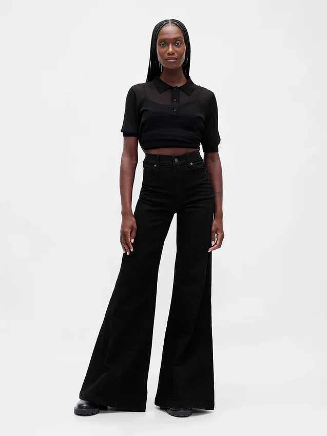 High Rise Wide Flare Jeans