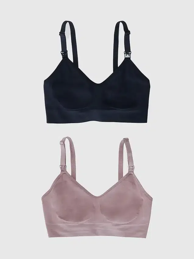 Ingrid and Isabel Basics Maternity Seamless 2 in 1 Nursing and Pumping Bra 2 Pack