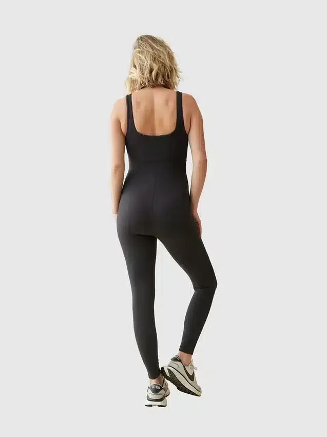 Ingrid and Isabel the Long Black Maternity Active Unitard Jumpsuit