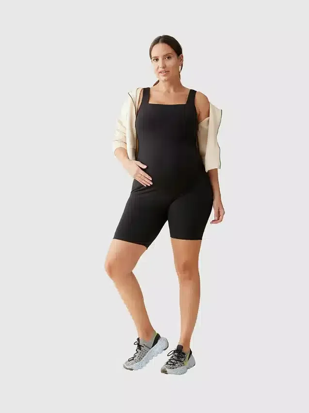 Ingrid and Isabel the Short Maternity Active Unitard Jumpsuit
