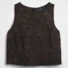 Jacquard Crop Shell Tank Top