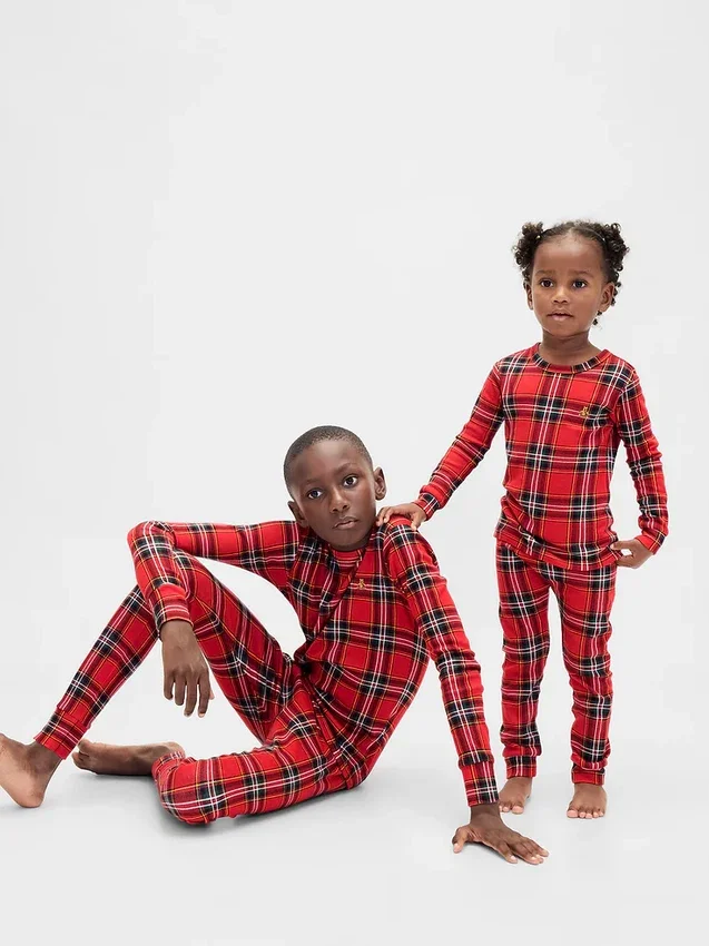 Kids & Baby Organic Brushed Cotton Holiday Pj Set