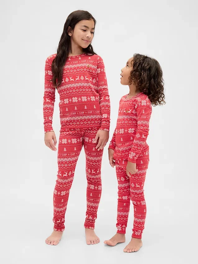 Kids & Baby Organic Brushed Cotton Holiday Pj Set