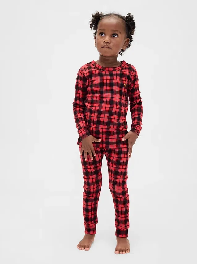 Kids & Baby Organic Brushed Cotton Holiday Pj Set