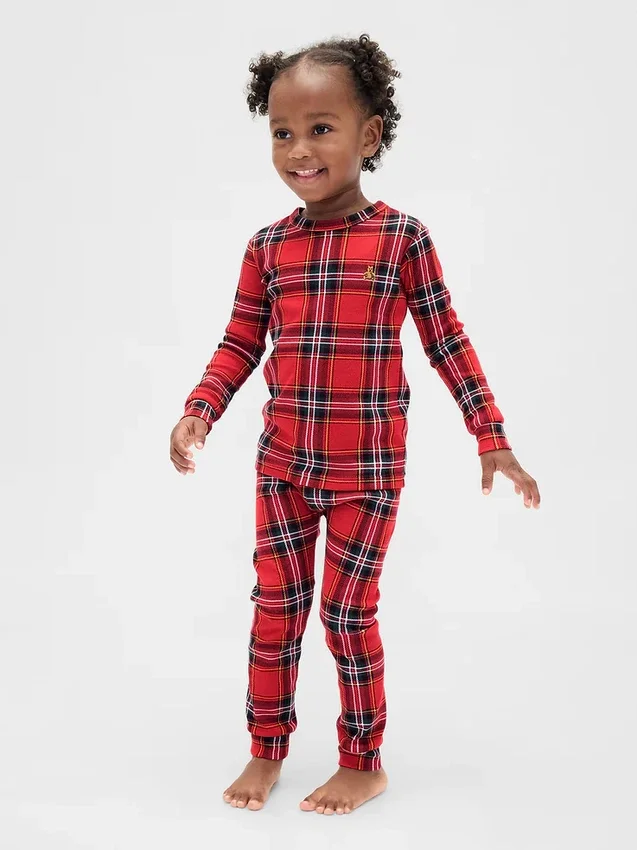 Kids & Baby Organic Brushed Cotton Holiday Pj Set