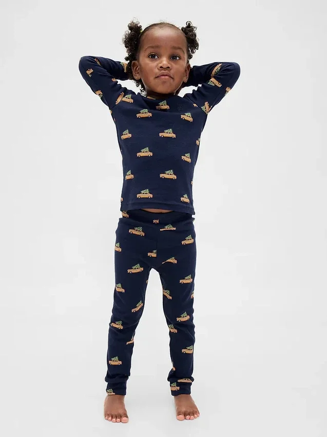 Kids & Baby Organic Brushed Cotton Holiday Pj Set