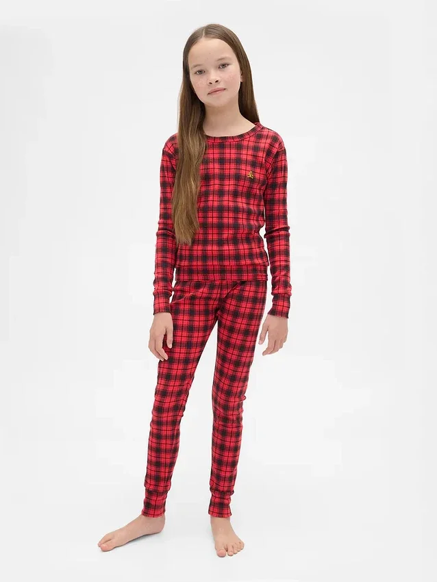 Kids & Baby Organic Brushed Cotton Holiday Pj Set