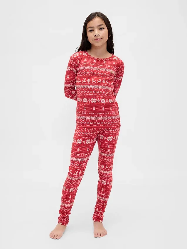 Kids & Baby Organic Brushed Cotton Holiday Pj Set