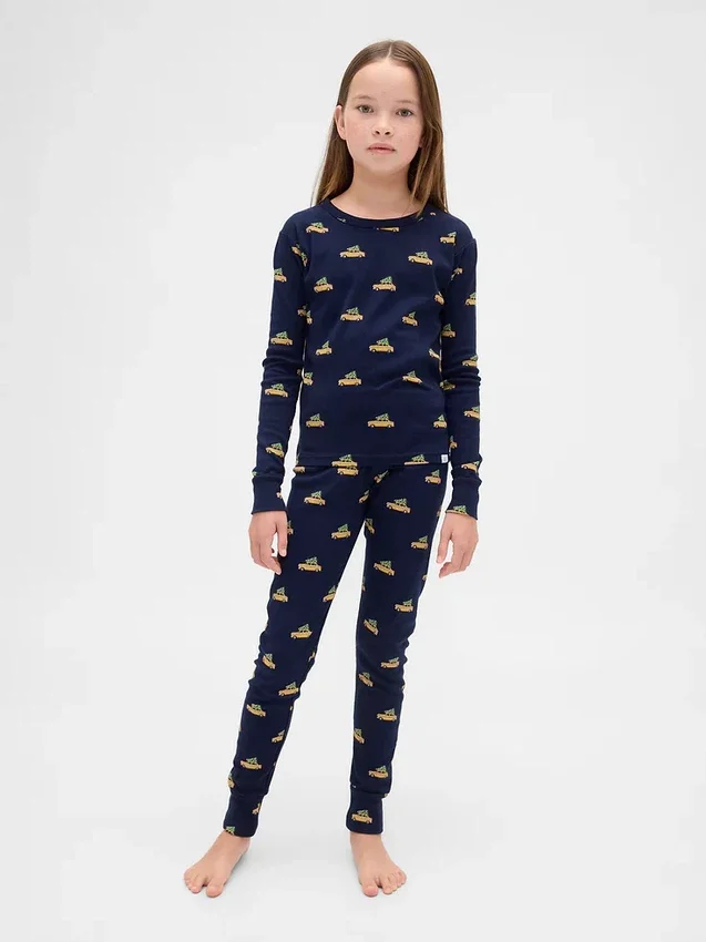 Kids & Baby Organic Brushed Cotton Holiday Pj Set