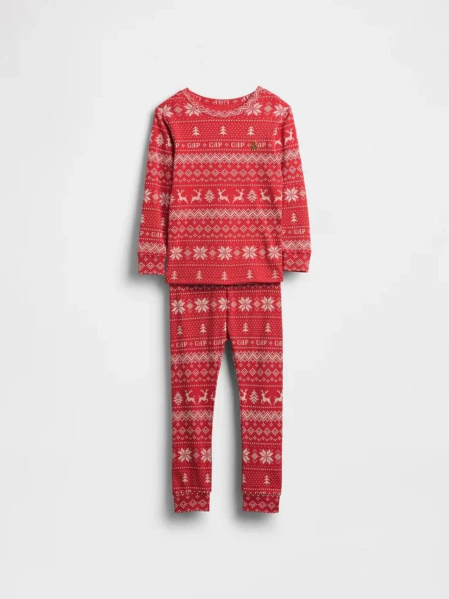 Kids & Baby Organic Brushed Cotton Holiday Pj Set
