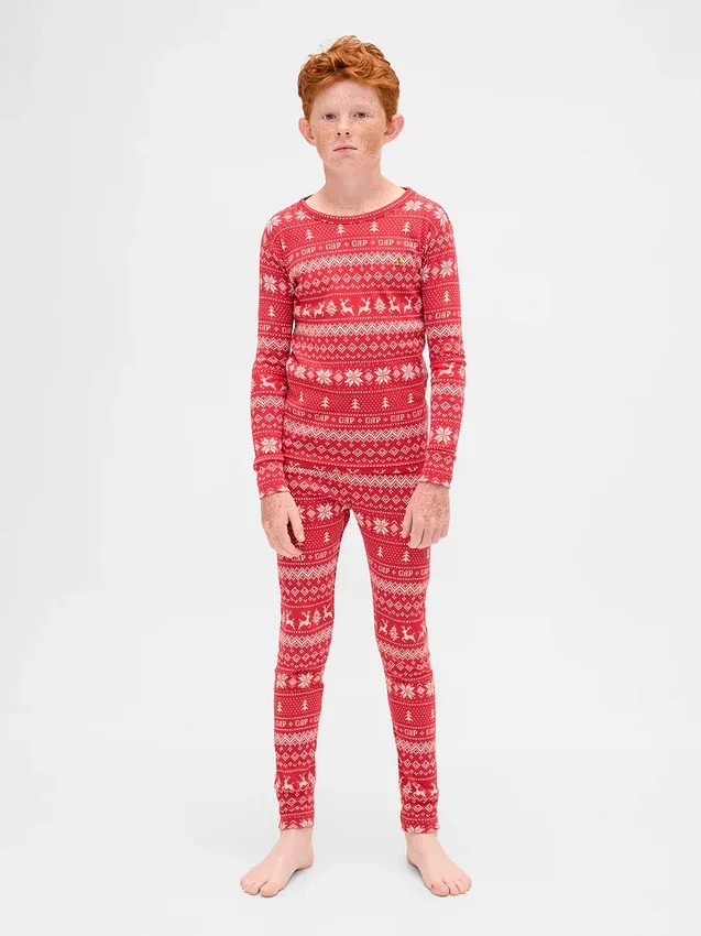Kids & Baby Organic Brushed Cotton Holiday Pj Set