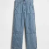 Kids Baggy Stripe Double-Knee Carpenter Jeans