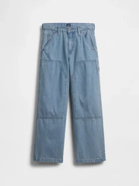 Kids Baggy Stripe Double-Knee Carpenter Jeans