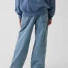Kids Baggy Stripe Double-Knee Carpenter Jeans