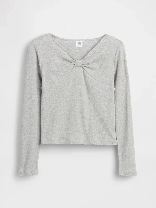 Kids Bow-Neck T-Shirt