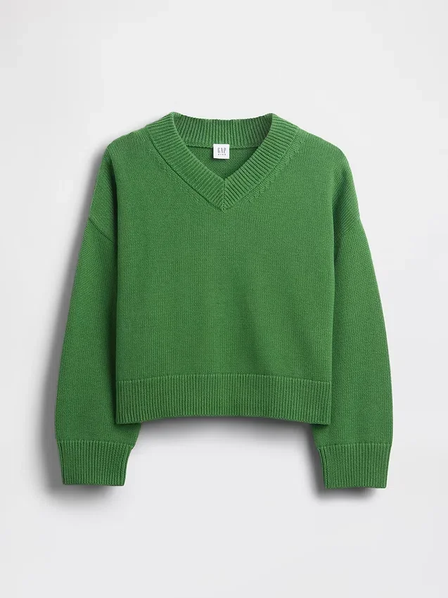 Kids Boxy V-Neck Sweater