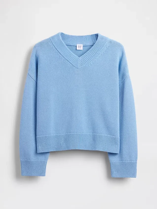 Kids Boxy V-Neck Sweater