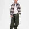Kids Brushed Cargo Baggy Taper Pants