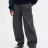 Kids Brushed Cargo Baggy Taper Pants