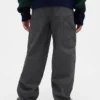 Kids Brushed Cargo Baggy Taper Pants