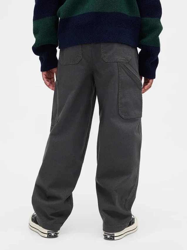 Kids Brushed Cargo Baggy Taper Pants