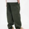 Kids Brushed Cargo Baggy Taper Pants