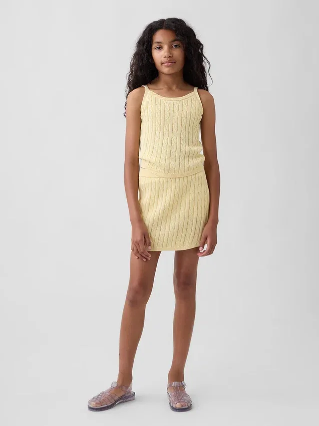 Kids Cable-Knit Sweater Skort