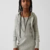 Kids Cable-Knit Sweater Zip Hoodie