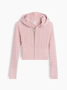Kids Cable-Knit Sweater Zip Hoodie