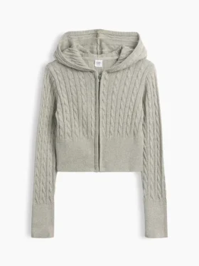 Kids Cable-Knit Sweater Zip Hoodie