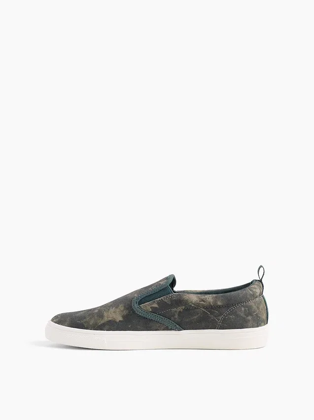 Kids Canvas Camo Slip-On Sneakers