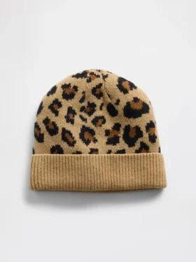 Kids Cashsoft Leopard Beanie