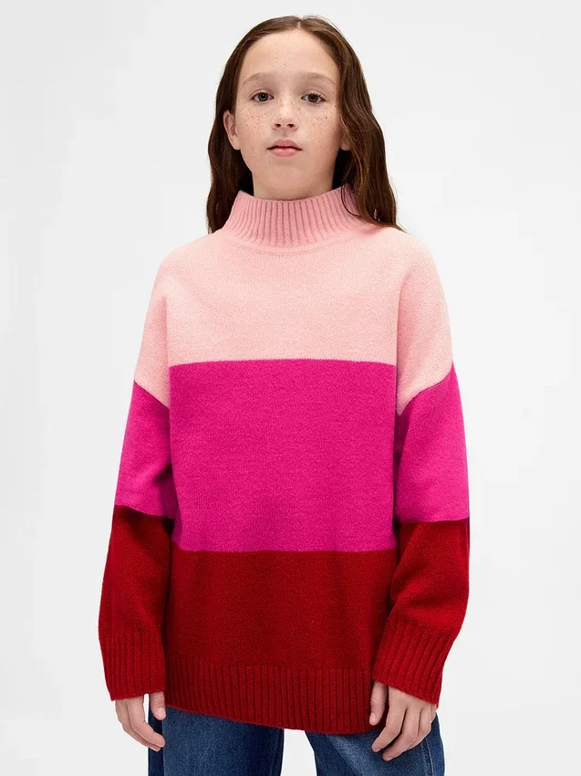 Kids Cashsoft Stripe Tunic Sweater