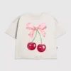 Kids Cherry Bow Graphic T-Shirt