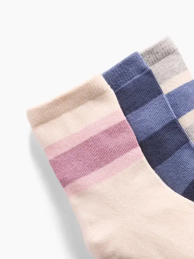 Kids Colorblock Stripe Crew Socks (3-Pack)