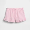Kids Cotton Gauze Easy Ruffle Shorts