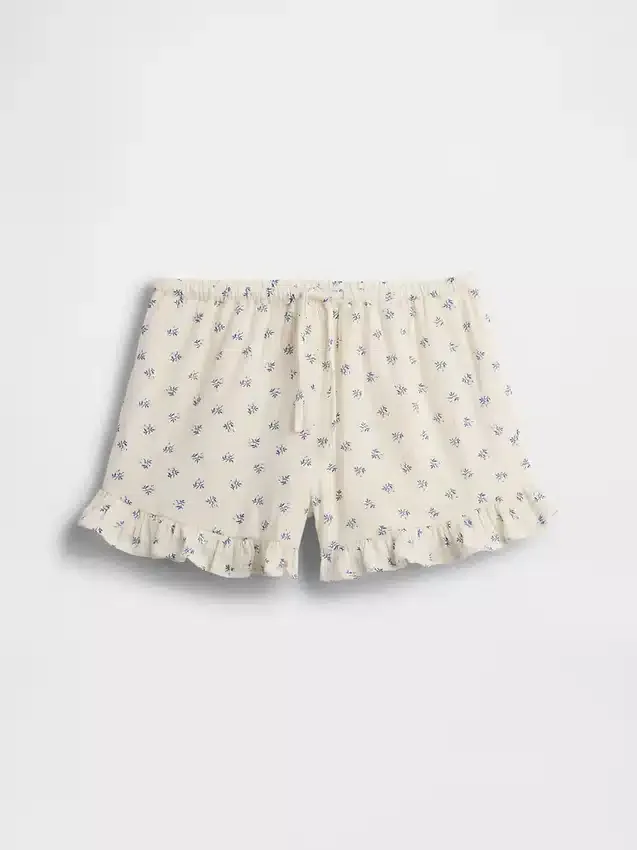 Kids Cotton Gauze Easy Ruffle Shorts