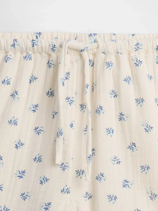 Kids Cotton Gauze Easy Ruffle Shorts
