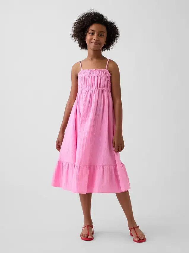 Kids Cotton Gauze Midi Dress