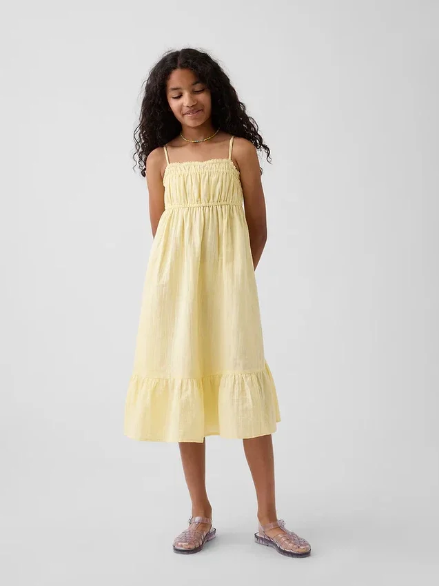 Kids Cotton Gauze Midi Dress
