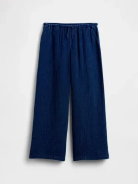 Kids Cotton Gauze Relaxed Wide-Leg Pants