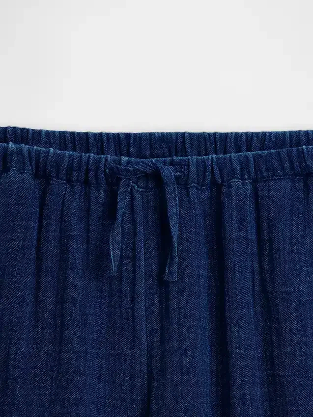 Kids Cotton Gauze Relaxed Wide-Leg Pants