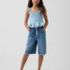 Kids Cotton Gauze Smocked Peplum Top