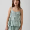 Kids Cotton Gauze Tiered Tank Top