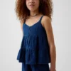 Kids Cotton Gauze Tiered Tank Top