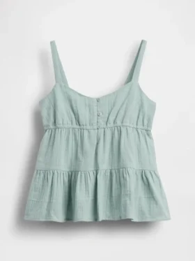 Kids Cotton Gauze Tiered Tank Top