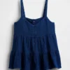 Kids Cotton Gauze Tiered Tank Top